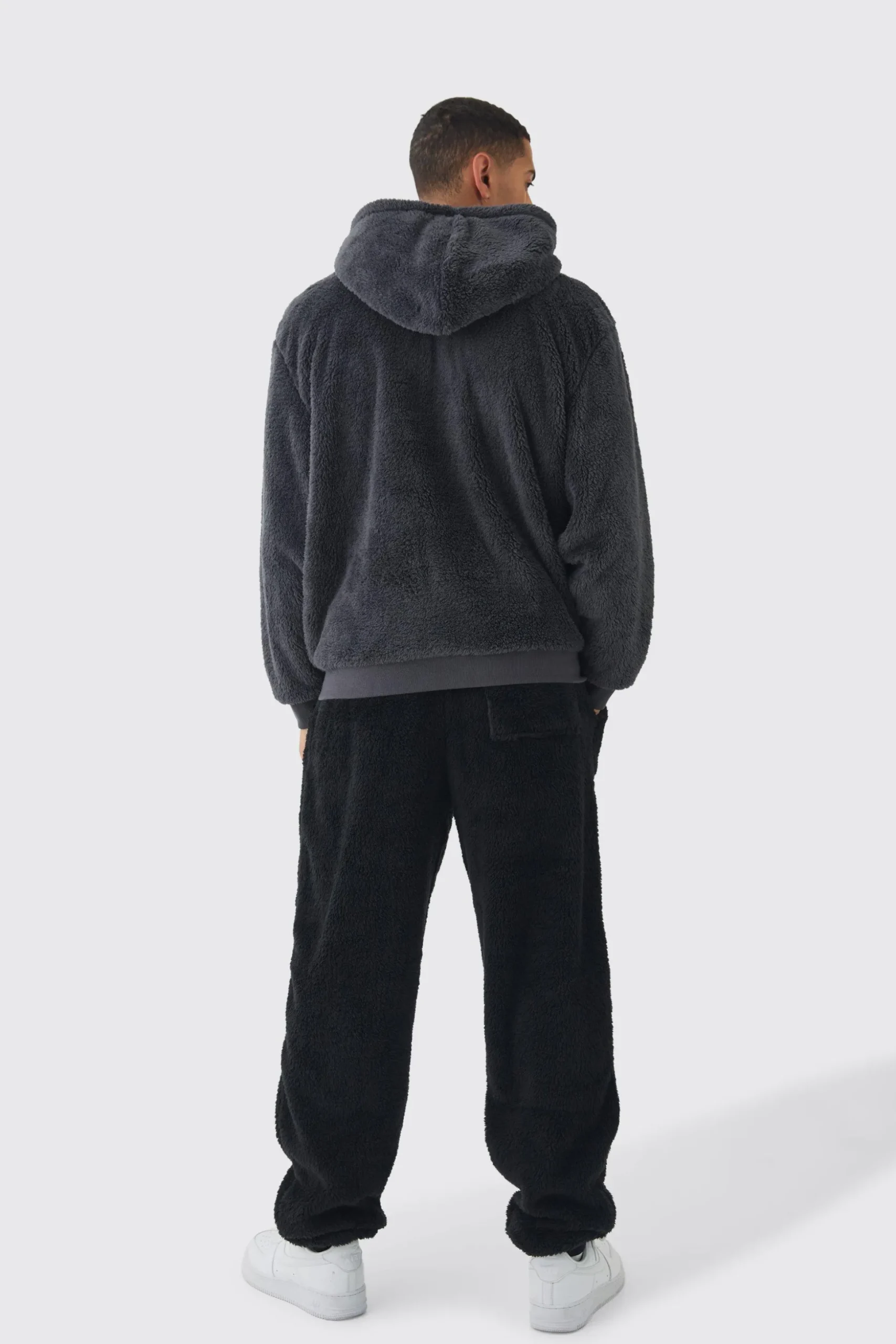 Oversized Teddy Borg Cuffed Joggers | BoohooMAN UK