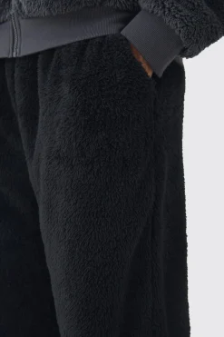 Oversized Teddy Borg Cuffed Joggers | BoohooMAN UK