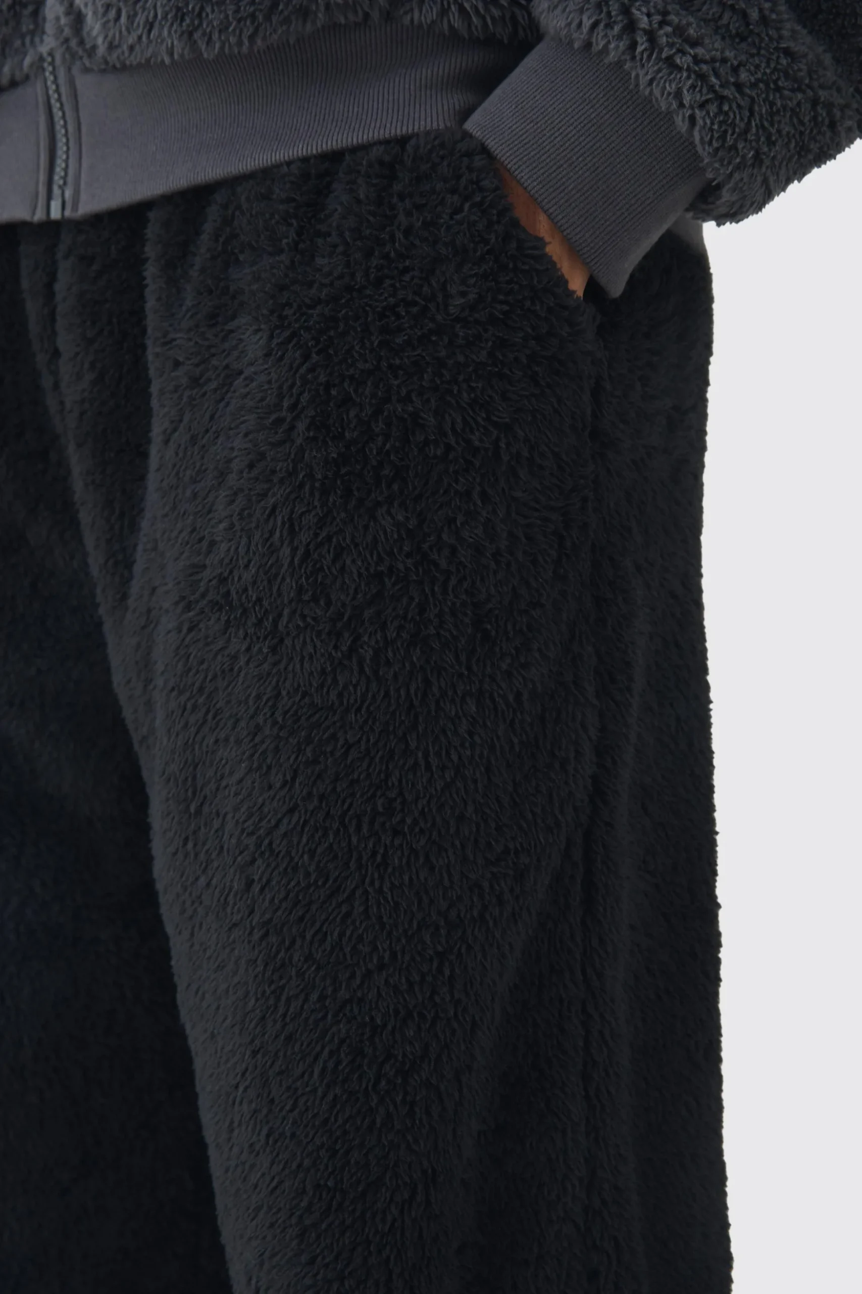Oversized Teddy Borg Cuffed Joggers | BoohooMAN UK