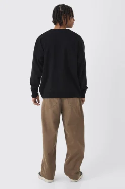 Oversized Teddy Graphic Jumper | BoohooMAN UK