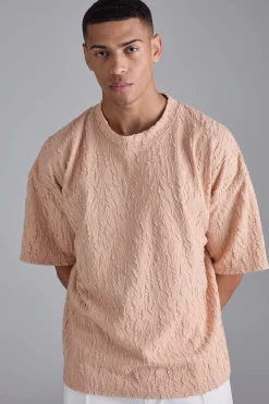 Oversized Textured T-shirt | BoohooMAN UK
