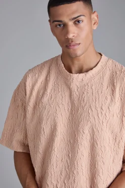 Oversized Textured T-shirt | BoohooMAN UK