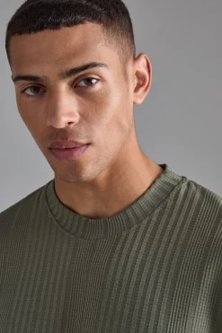 Oversized Textured T-shirt | BoohooMAN UK