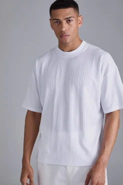 Oversized Textured T-shirt | BoohooMAN UK