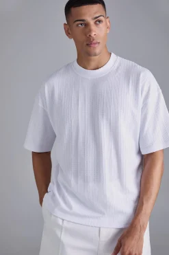 Oversized Textured T-shirt | BoohooMAN UK