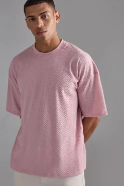 Oversized Textured T-shirt | BoohooMAN UK