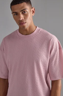 Oversized Textured T-shirt | BoohooMAN UK