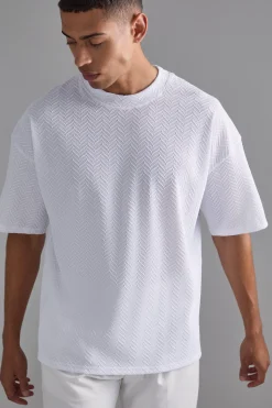 Oversized Textured T-shirt | BoohooMAN UK