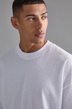 Oversized Textured T-shirt | BoohooMAN UK