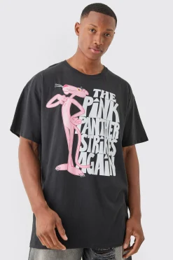 Oversized The Pink Panther License T-shirt | BoohooMAN UK