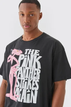 Oversized The Pink Panther License T-shirt | BoohooMAN UK