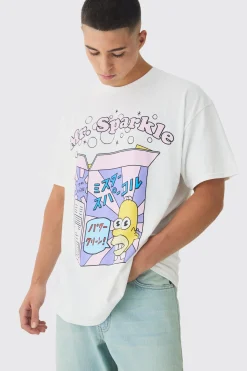 Oversized The Simpsons Anime License Print T-Shirt | BoohooMAN UK