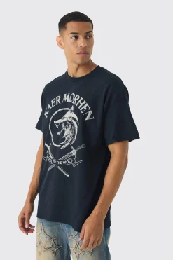 Oversized The Witcher License Print T-Shirt | BoohooMAN UK