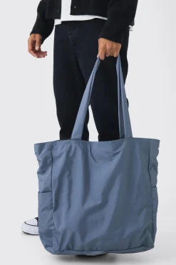 Oversized Tote Bag In Charcoal | BoohooMAN UK