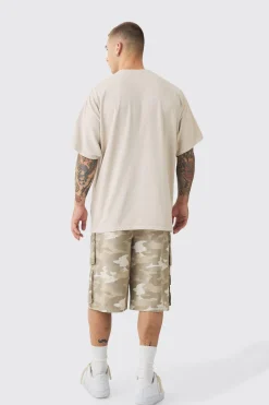 Oversized Tree Print Heavyweight Wash T-shirt | BoohooMAN UK