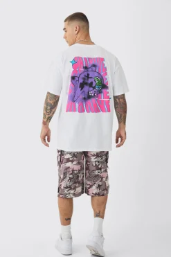 Oversized Trippy Bear Print T-shirt | BoohooMAN UK