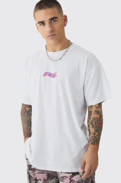 Oversized Trippy Bear Print T-shirt | BoohooMAN UK