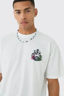 Oversized Trippy Melted Eye Graphic T-shirt | BoohooMAN UK