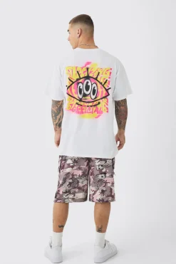 Oversized Trippy Print T-shirt | BoohooMAN UK