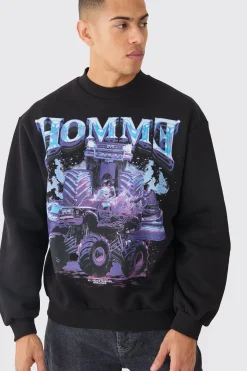 Oversized Truck Graphic Sweatshirt | BoohooMAN UK