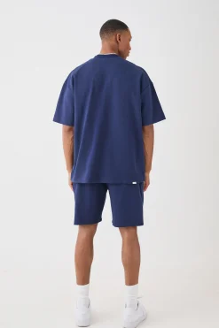 Oversized T-shirt & Short Interlock Set | BoohooMAN UK