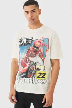 Oversized Turbo Racing License T-shirt | BoohooMAN UK