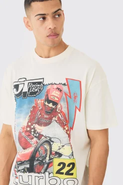 Oversized Turbo Racing License T-shirt | BoohooMAN UK