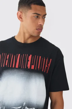 Oversized Twenty One Pilots Band License Print T-Shirt | BoohooMAN UK