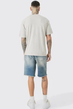 Oversized US Flag Skull Print Wash T-shirt | BoohooMAN UK