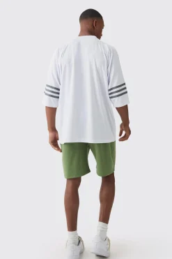 Oversized V Neck Official Football T-Shirt & Short Set | BoohooMAN UK