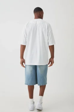 Oversized V Neck Ottoman Rib T-Shirt | BoohooMAN UK