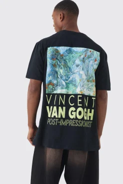 Oversized Van Gogh Scenic Art License T-shirt | BoohooMAN UK