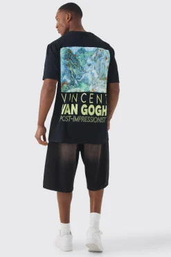 Oversized Van Gogh Scenic Art License T-shirt | BoohooMAN UK