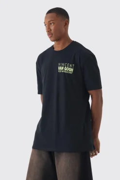 Oversized Van Gogh Scenic Art License T-shirt | BoohooMAN UK