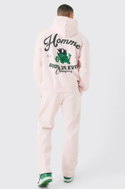 Oversized Varsity Applique Hoodie | BoohooMAN UK