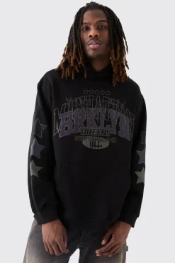 Oversized Varsity Graphic Hoodie | BoohooMAN UK