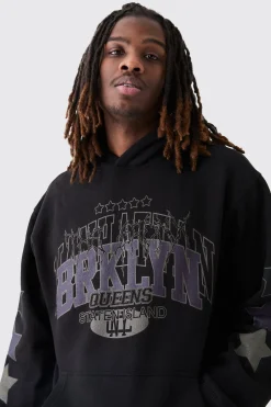 Oversized Varsity Graphic Hoodie | BoohooMAN UK