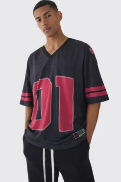 Oversized Varsity Mesh Top | BoohooMAN UK