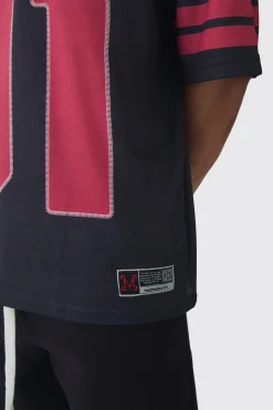 Oversized Varsity Mesh Top | BoohooMAN UK