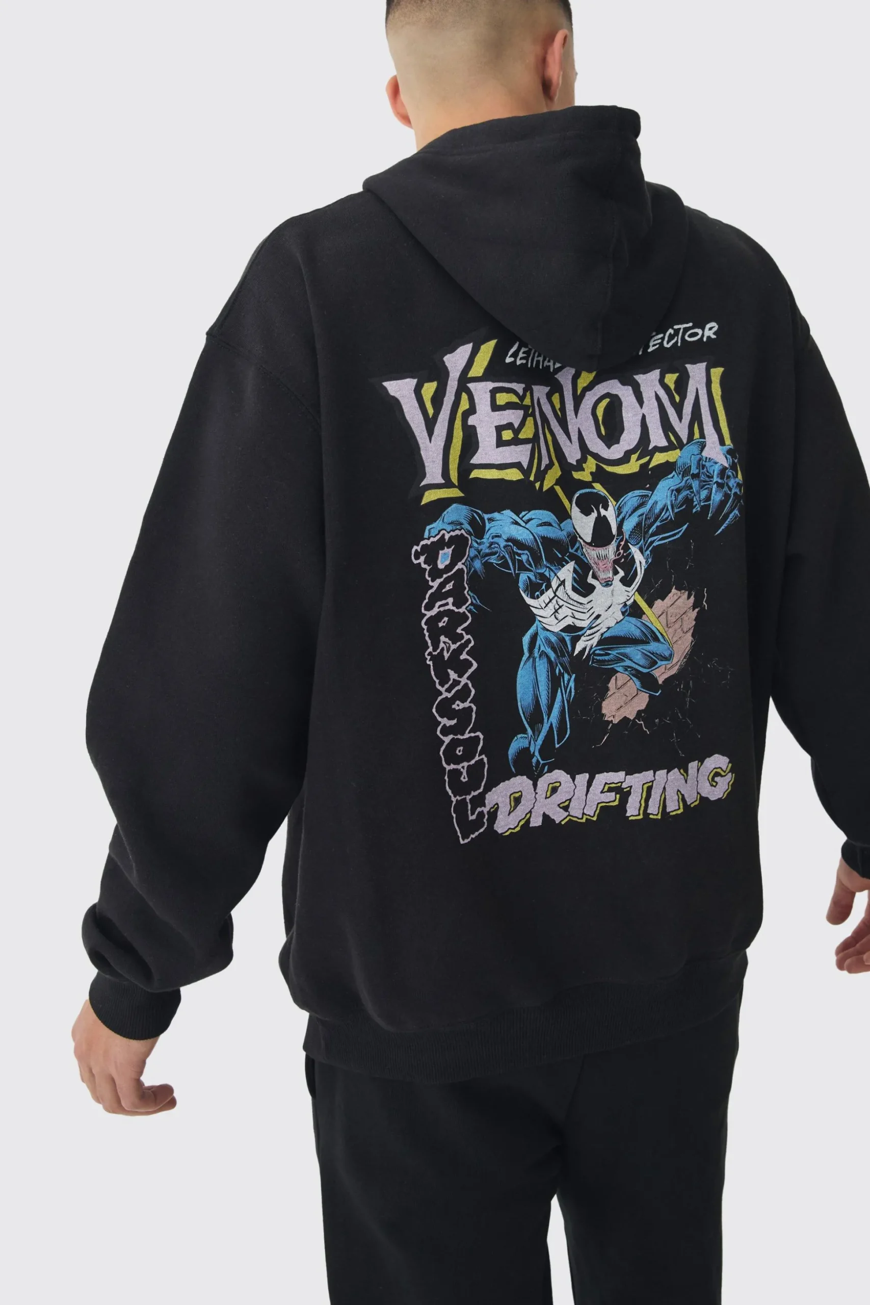 Oversized Venon License Print Hoodie | BoohooMAN UK