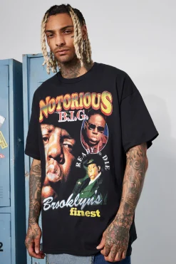 Oversized Vintage Biggie License T-shirt | BoohooMAN UK