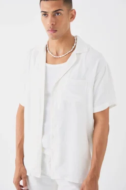 Oversized Viscose Back Flower Shirt | BoohooMAN UK
