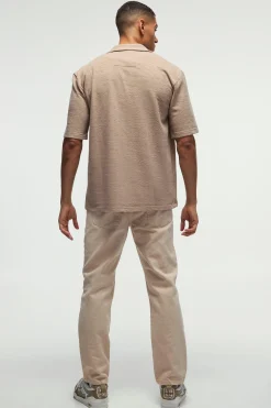 Oversized Waffle Jersey Shirt | BoohooMAN UK