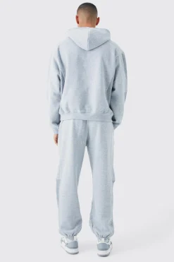 Oversized Waffle Panel Hooded Tracksuit | BoohooMAN UK