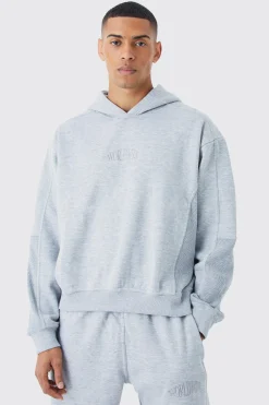 Oversized Waffle Panel Hooded Tracksuit | BoohooMAN UK