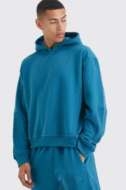 Oversized Waffle Panel Hooded Tracksuit | BoohooMAN UK