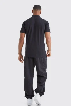 Oversized Waffle Panel Jogger | BoohooMAN UK