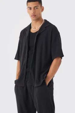 Oversized Waffle Shirt & Relaxed Jogger Set | BoohooMAN UK