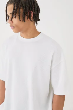 Oversized Waffle T-shirt | BoohooMAN UK