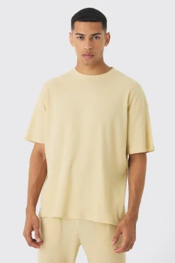 Oversized Waffle T-shirt | BoohooMAN UK